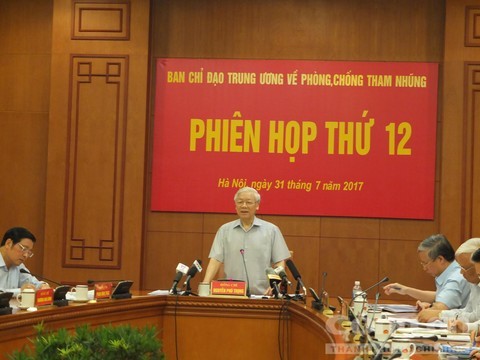 Tổng Bí thư Nguyễn Phú Trọng chủ trì phiên họp của Ban Chỉ đạo T.Ư về PCTN (ảnh minh họa)