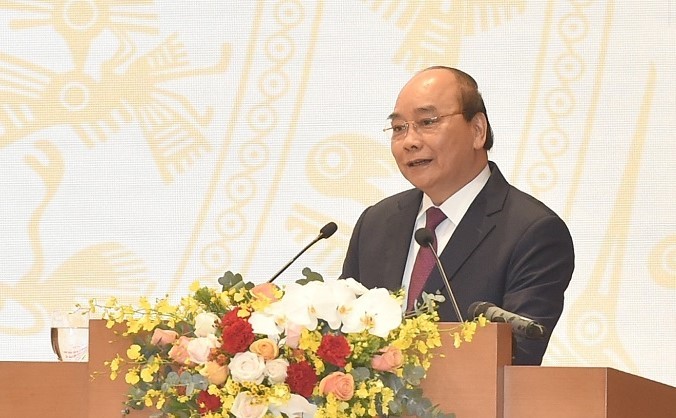 Thủ tướng Nguyễn Xuân Phúc phát biểu khai mạc hội nghị (ảnh Nhật Minh)