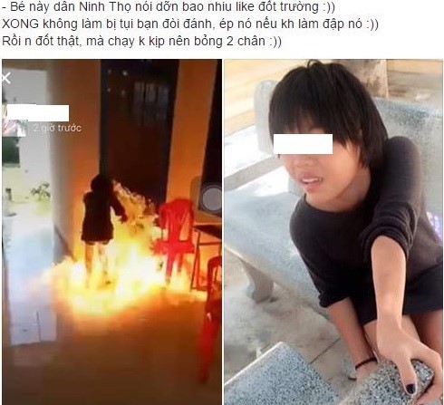 Thông tin về việc nữ sinh Khánh Hòa đốt trường được bạn học chia sẻ trên mạng xã hội. Ảnh chụp màn hình