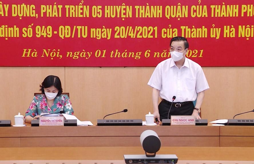 Chủ tịch UBND thành phố Hà Nội Chu Ngọc Anh phát biểu kết luận hội nghị
