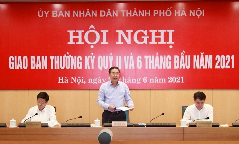 Phó Chủ tịch Thường trực UBND thành phố Hà Nội Lê Hồng Sơn kết luận hội nghị