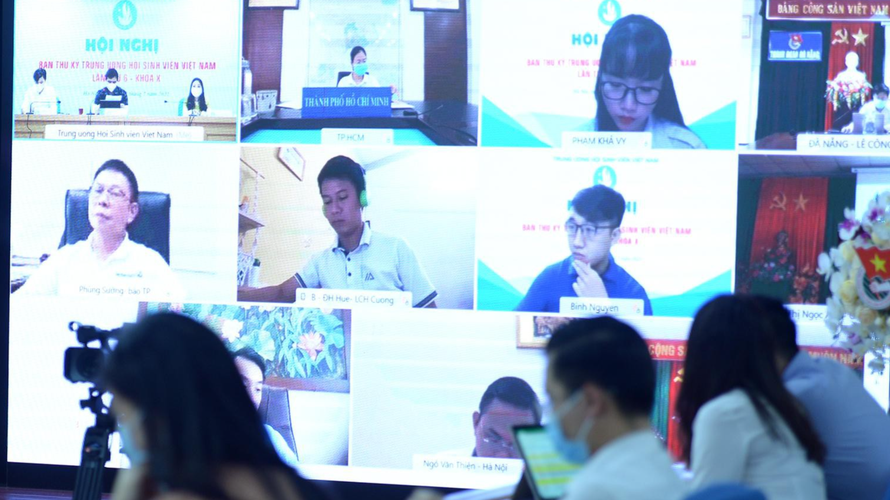 Hội nghị Ban thư ký T.Ư Hội Sinh viên Việt Nam diễn ra theo hình thức trực tuyến tại 30 điểm cầu trên cả nước.