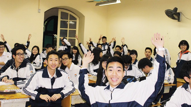 Học sinh trường THPT Việt Đức. Ảnh: Hồ Thu