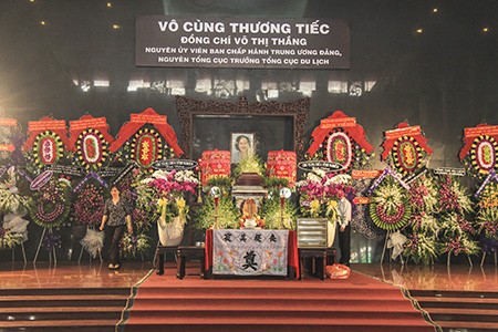 Lễ tang bà Võ Thị Thắng được tổ chức tại Nhà tang lễ Bộ Quốc phòng phía Nam vào sáng 23/8.