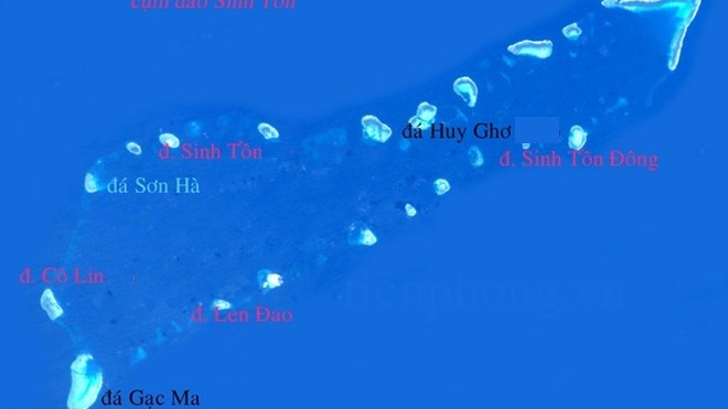 Các bãi Cô Lin, Gạc Ma, Len Đao trong cụm đảo Sinh Tồn