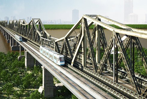  Để bảo tồn cầu Long Biên, Bộ GTVT có đưa ra một phương án xây dựng cầu đường sắt cạnh cầu Long Biên.Ảnh: Đoàn Loan