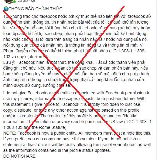  Người dùng Facebook Việt sập bẫy trò lừa đảo đăng tải lại status