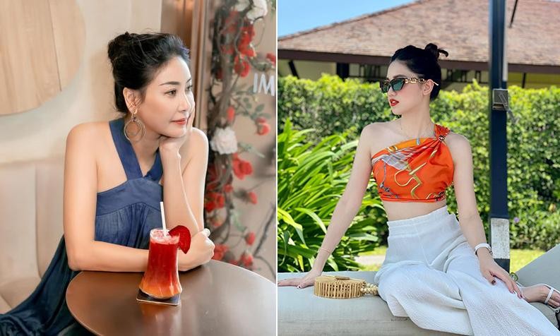 Á hậu Thanh Tú khoe eo 'con kiến' nóng bỏng, Hà Kiều Anh mặc váy yếm vai trần nuột nà
