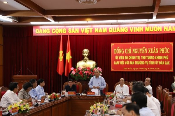 Thủ tướng Nguyễn Xuân Phúc làm việc với Ban Thường vụ Tỉnh ủy Đắk Lắk