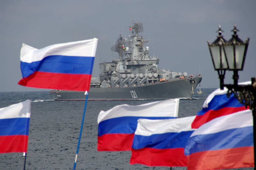 Chiến hạm Nga tại căn cứ quân sự ở bán đảo Crimea. Ảnh: RIA Novosti