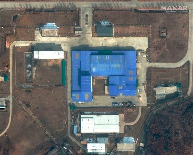 Hình ảnh vệ tinh này được chụp vào ngày 22/2 tại bãi phóng Sanumdong ở ngoại ô Bình Nhưỡng. Ảnh: AP