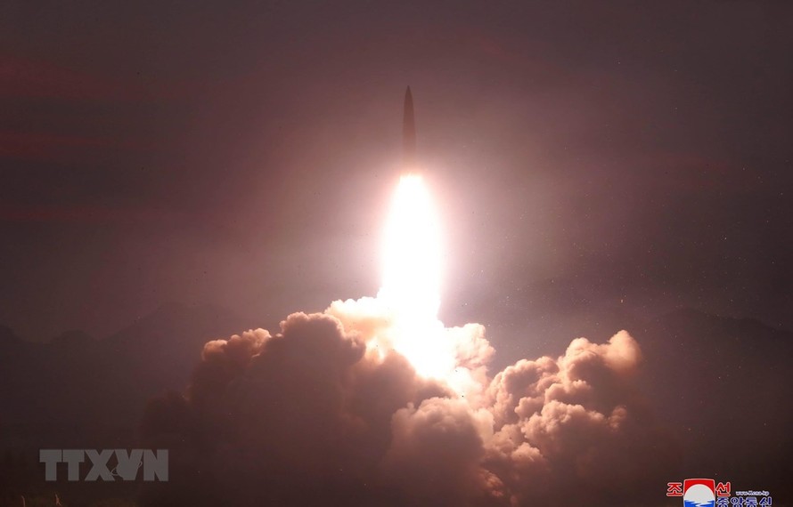Triều Tiên phóng thử tên lửa dẫn đường chiến thuật kiểu mới ngày 6/8/2019. (Ảnh: Yonhap/TTXVN)