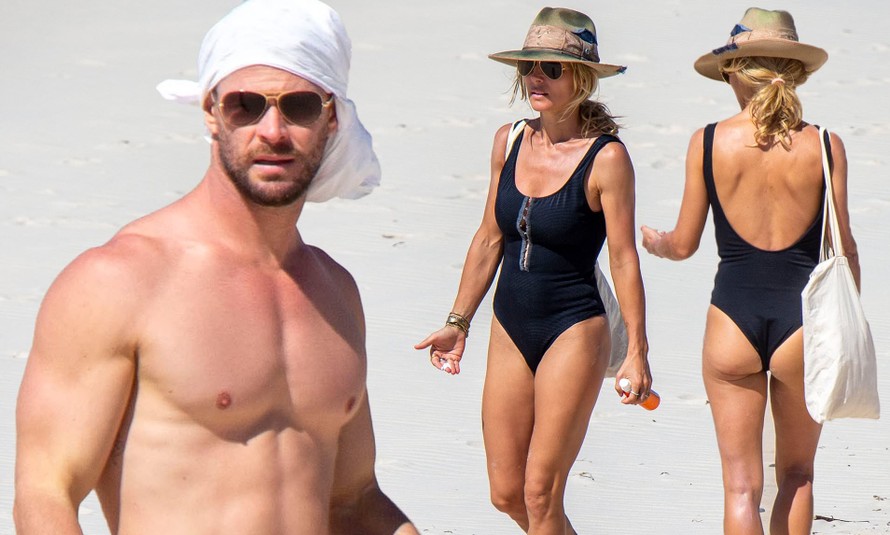 Vợ ‘Thần sấm' Chris Hemsworth khoe dáng với áo tắm khi đi biển với chồng