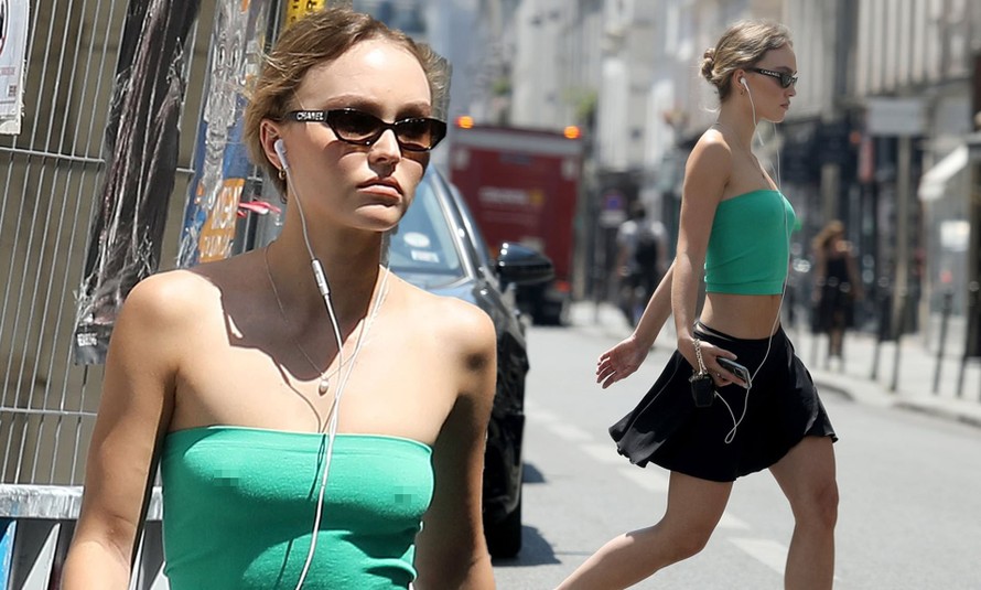 Con gái Johnny Depp 'thả rông' táo bạo trên phố