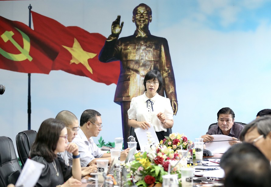 Bà Nguyễn Thị Thanh Lịch tại buổi làm việc triển khai nhiệm vụ Giải Tiền Phong Marathon 2021