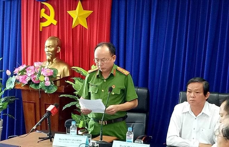 Đại tá Trần Văn Chính thông tin về việc khởi tố, bắt giam ông Nguyễn Hồng Khanh.