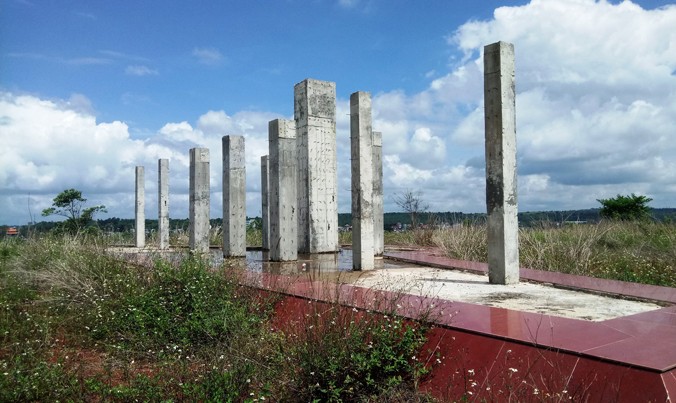 Công trình tượng đài N’Trang Lơng có 9/10 vị trí không đạt chất lượng thi công.