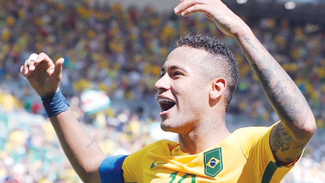 Neymar trở thành cầu thủ ghi bàn nhanh nhất trong lịch sử Olympic, Ảnh: GETTY IMAGES