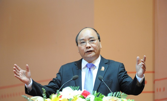 Thủ tướng Nguyễn Xuân Phúc phát biểu tại Đại hội ngày 13/12. Ảnh: Như Ý.