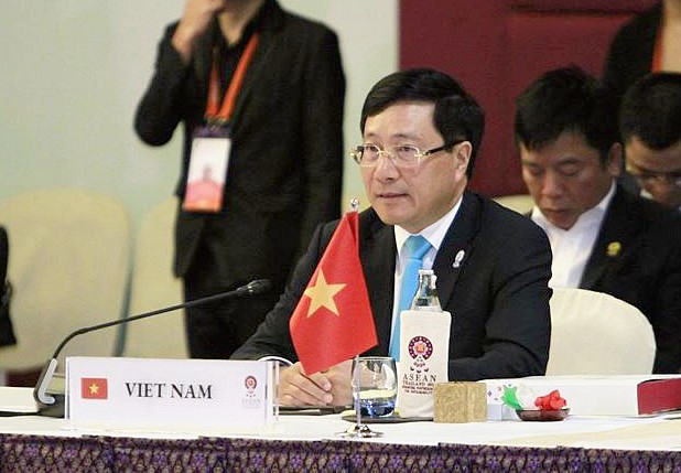 Phó Thủ tướng, Bộ trưởng Ngoại giao Phạm Bình Minh phát biểu tại Hội nghị. Ảnh: ASEAN