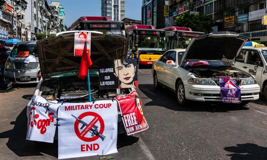 Các cuộc biểu tình phản đối chính quyền quân sự vẫn đang lan rộng tại Myanmar. Ảnh: Getty.
