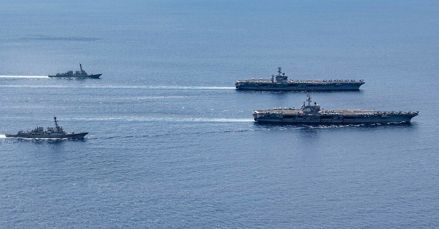 Hải quân Mỹ gần đây thường xuyên tuần tra tự do hàng hải trên Biển Đông Ảnh: US Navy 