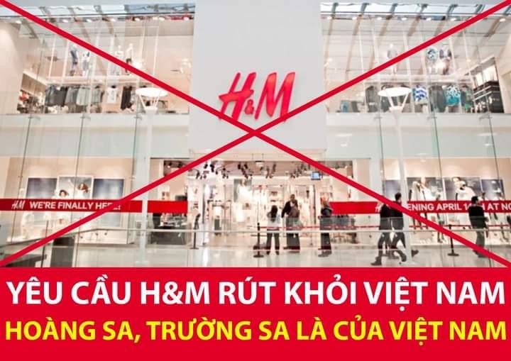 Bức ảnh được người dùng Twitter Việt Nam chia sẻ để kêu gọi tẩy chay H&M. Ảnh: Twitter