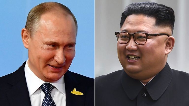 Ông Putin và ông Kim sẽ gặp nhau lần đầu tiên. Ảnh: Sky News