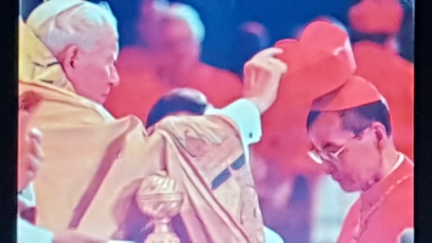 Đức Giáo hoàng ban mũ cho Hồng Y Phạm Đình Tụng