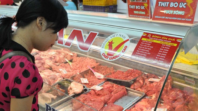 Thịt bò Úc đang chiếm lĩnh thị trường nội địa - Ảnh: Diệp Đức Minh 