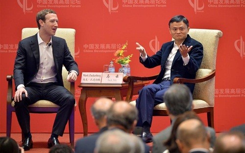 Hai tỷ phú đã có cuộc trò chuyện cuối tuần qua về công nghệ và khởi nghiệp. Ảnh: News.cn