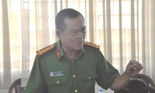 Đại tá Phạm Hữu Châu, Phó giám đốc Công an tỉnh Long An. Ảnh Việt Văn