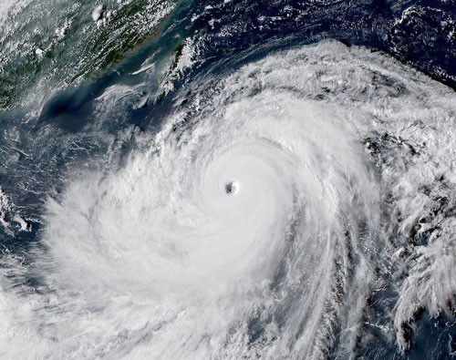 Hình ảnh siêu bão Mangkhut nhìn từ không trung Ảnh: CƠ QUAN KHÍ TƯỢNG NHẬT BẢN