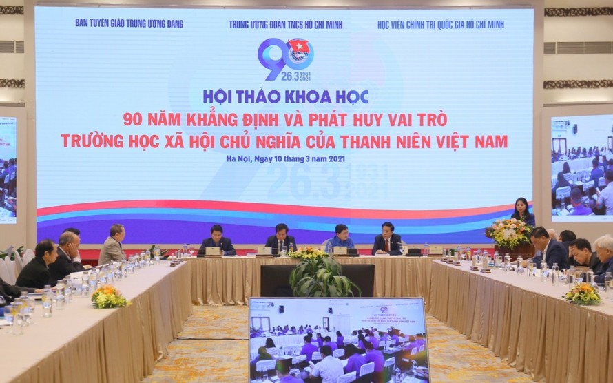 Toàn cảnh hội thảo 90 năm khẳng định và phát huy vai trò trường học xã hội chủ nghĩa của thanh niên Việt Nam”
