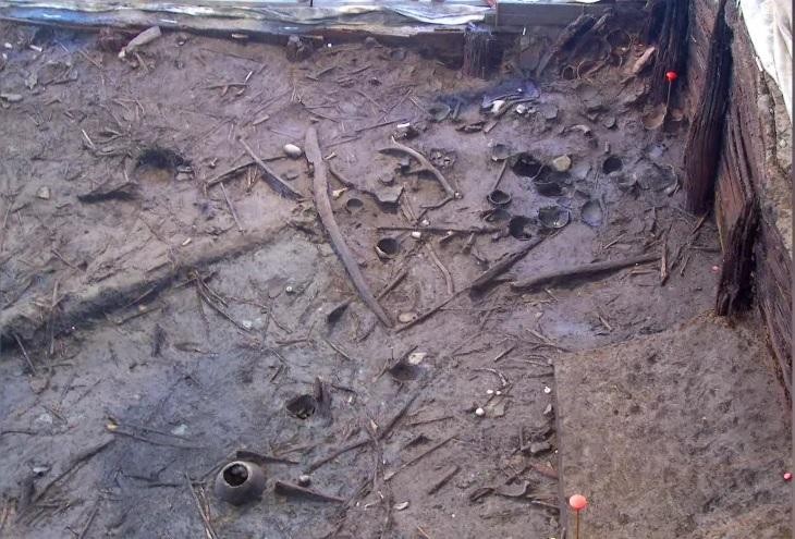 Phân tích các trầm tích gỗ trong hồ bơi vô cực này, các nhà khoa học xác định nó thuộc thời kỳ đồ đồng.