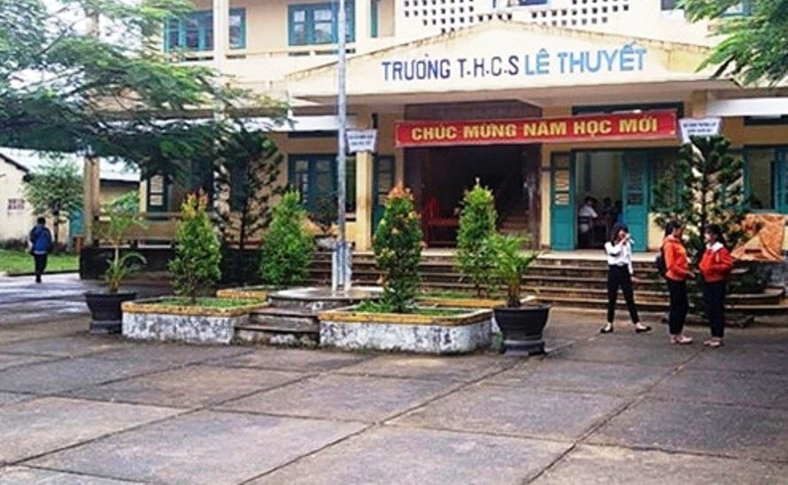 Trường THCS Lê Thuyết, nơi xẩy ra vụ việc giáo viên bị xâm hại