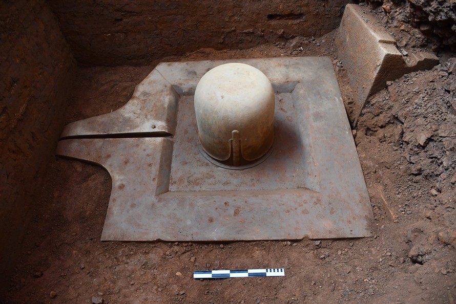 Linga-Yoni liền khối vừa được phát hiện tại khu đền tháp Mỹ Sơn
