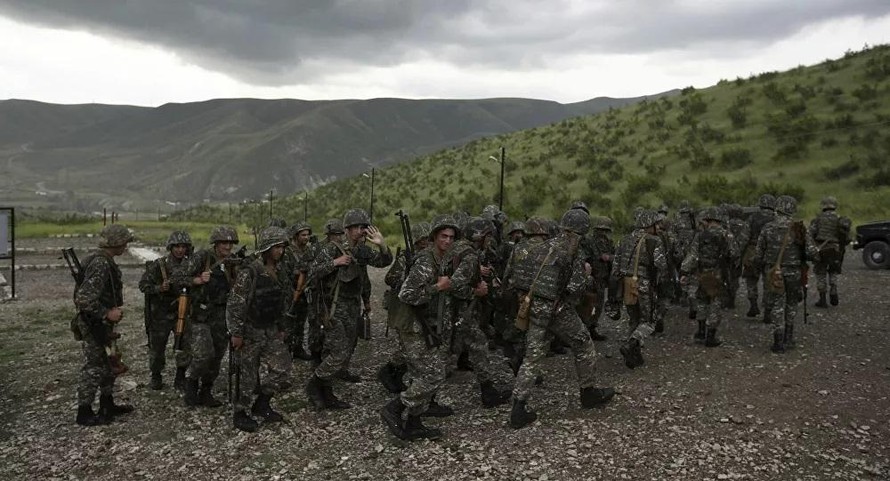 Các binh sĩ tại khu vực Nagorno-Karabakh. Ảnh: AP