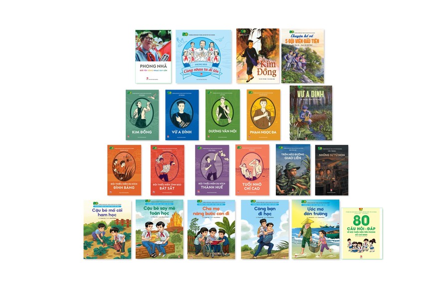 Nhà xuất bản Kim Đồng ra mắt và tái bản hình thức mới 21 ấn phẩm, phong phú về thể loại, đề tài, giúp các em thiếu niên, nhi đồng hiểu thêm về truyền thống vẻ vang của Đội.