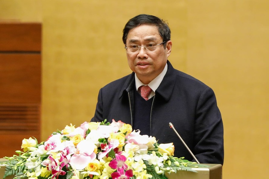 Trưởng Ban tổ chức Trung ương Phạm Minh Chính phát biểu tại hội nghị. Ảnh Quang Vinh