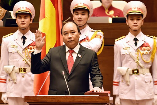 Thủ tướng Chính phủ Nguyễn Xuân Phúc tuyên thệ trước Quốc hội tháng 4/2016. 