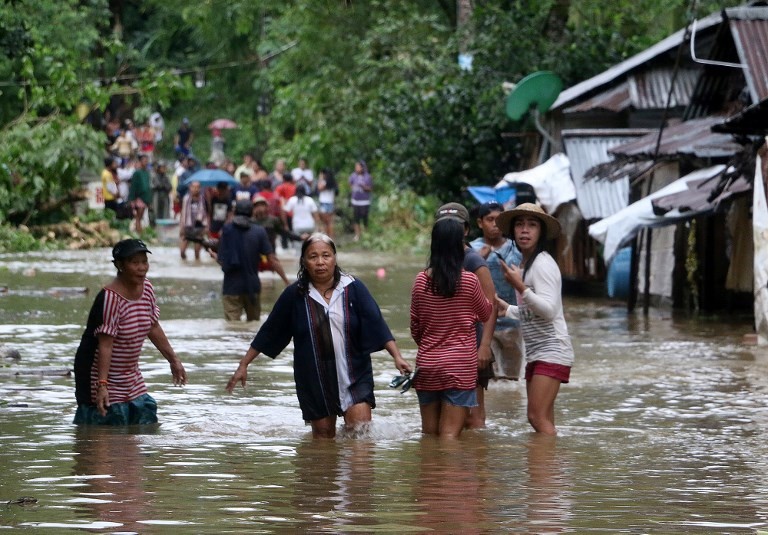 Bão Urduja khiến tỉnh Đông Samar ngập lụt nặng nề. Ảnh: AFP