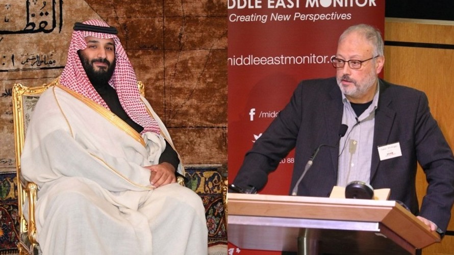 Thái tử Mohammad bin Salman (trái) và nhà báo Jamal Khashoggi (phải). Ảnh: Reuters 