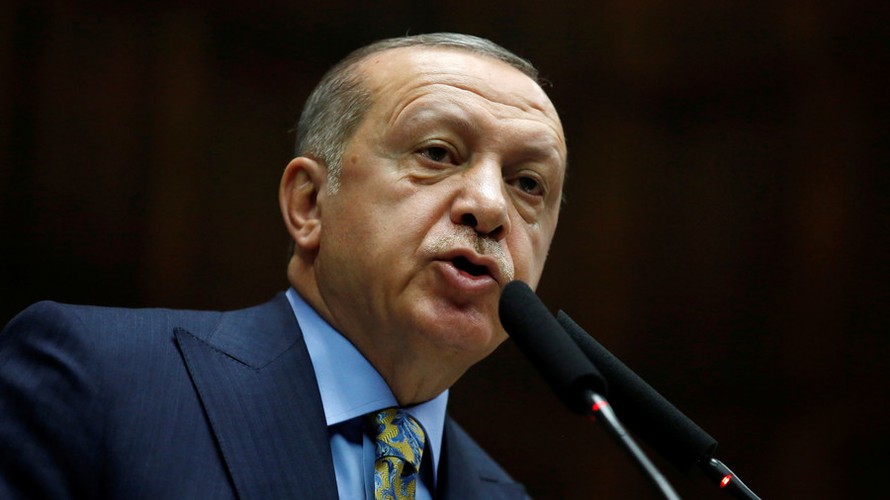 Tổng thống Recep Tayyip Erdogan phát biểu hôm nay, 23/10, trước Quốc hội tại Ankara (Thổ Nhĩ Kỳ). Ảnh: Reuters