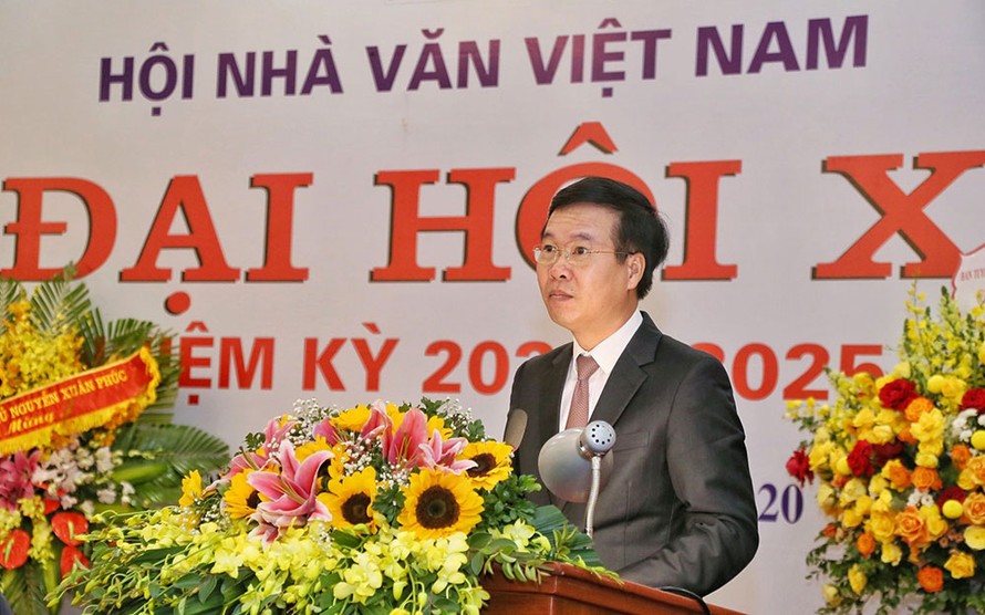 Đồng chí Võ Văn Thưởng phát biểu tại Đại hội.
