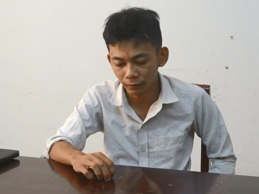 Nguyễn Trung Trí tại cơ quan công an.