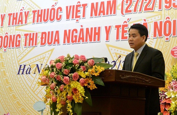 Chủ tịch Hà Nội Nguyễn Đức Chung phát biểu tại buổi lễ