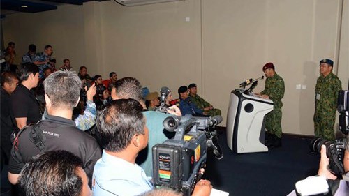 Tư lệnh Quốc phòng Brunei phát biểu khai mạc diễn tập. 