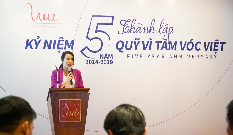 Bà Trần Thị Như Trang, Giám đốc Quỹ VTVV phát biểu tại Lễ kỷ niệm