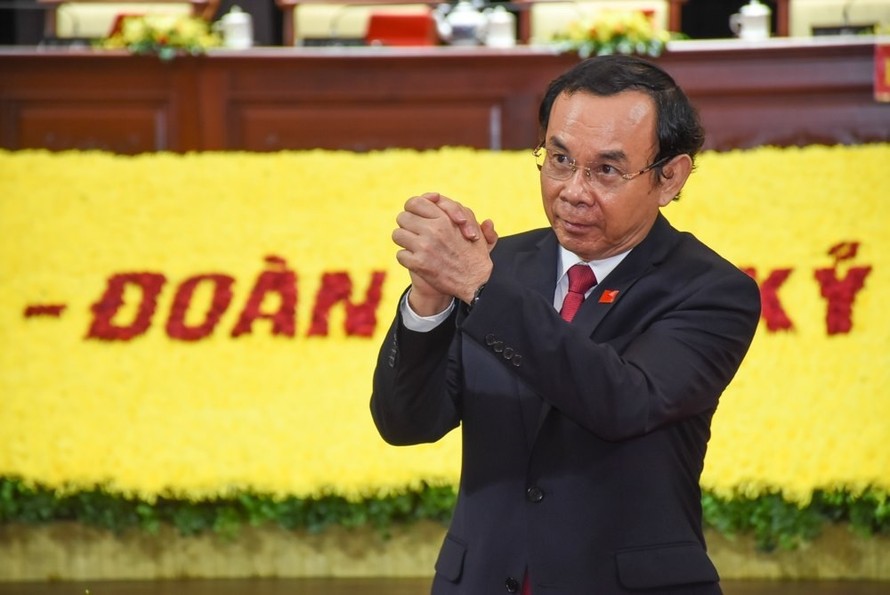 Ông Nguyễn Văn Nên trúng cử chức Bí thư Thành ủy TPHCM khóa XI với tỷ lệ phiếu bầu tuyệt đối 100% (62/62 phiếu). Ảnh: Vietnamnet